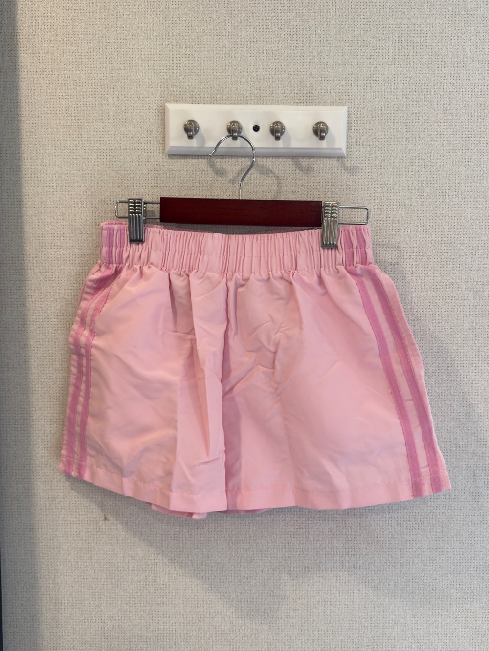 Girls' Pink Athletic Skirt with Side Stripes